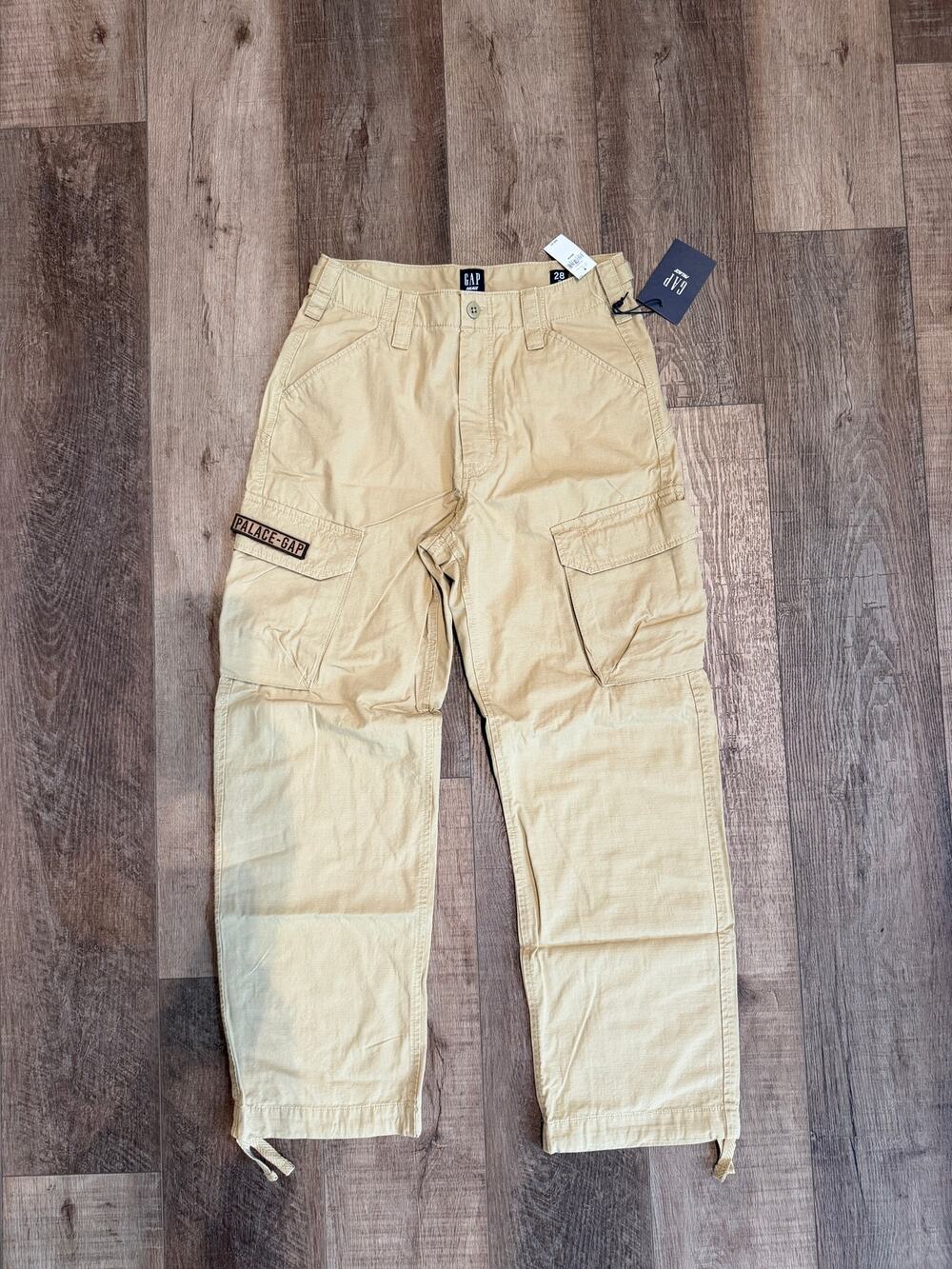 Palace x Gap Cargo Pants Khaki Tan Military Utility W28 L30 NWT Wide Leg